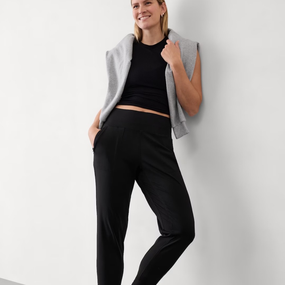 Athleta Black Track Pants Relaxed Fit Joggers